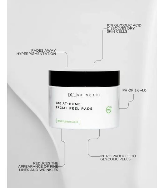 Пілінг з гліколевою кислотою DCL G10 Radiance Peel 10% 50pads 16233 фото